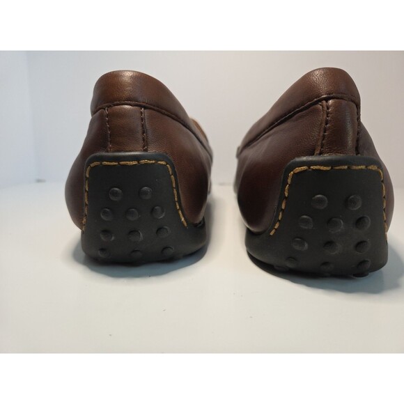 Men’s 11 BORN Brown Casual Comfy Driving Mocs Moccasin Loafers Very Soft Leather - Picture 5 of 9